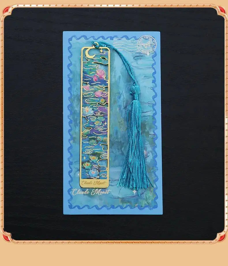 1-6-12 Pcs Creative Metal Book Mark Vintage Oil Painting Bookmark Office School Supplies Funny Gift Stationery Items