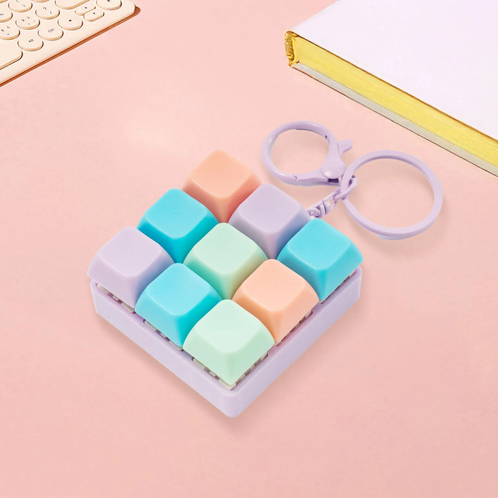 Nine-key Tetris Fingertip Pressing Key Keychain Adult Stress-relieving Finger Keyboard Game Key Chain Stress-relieving Keychain