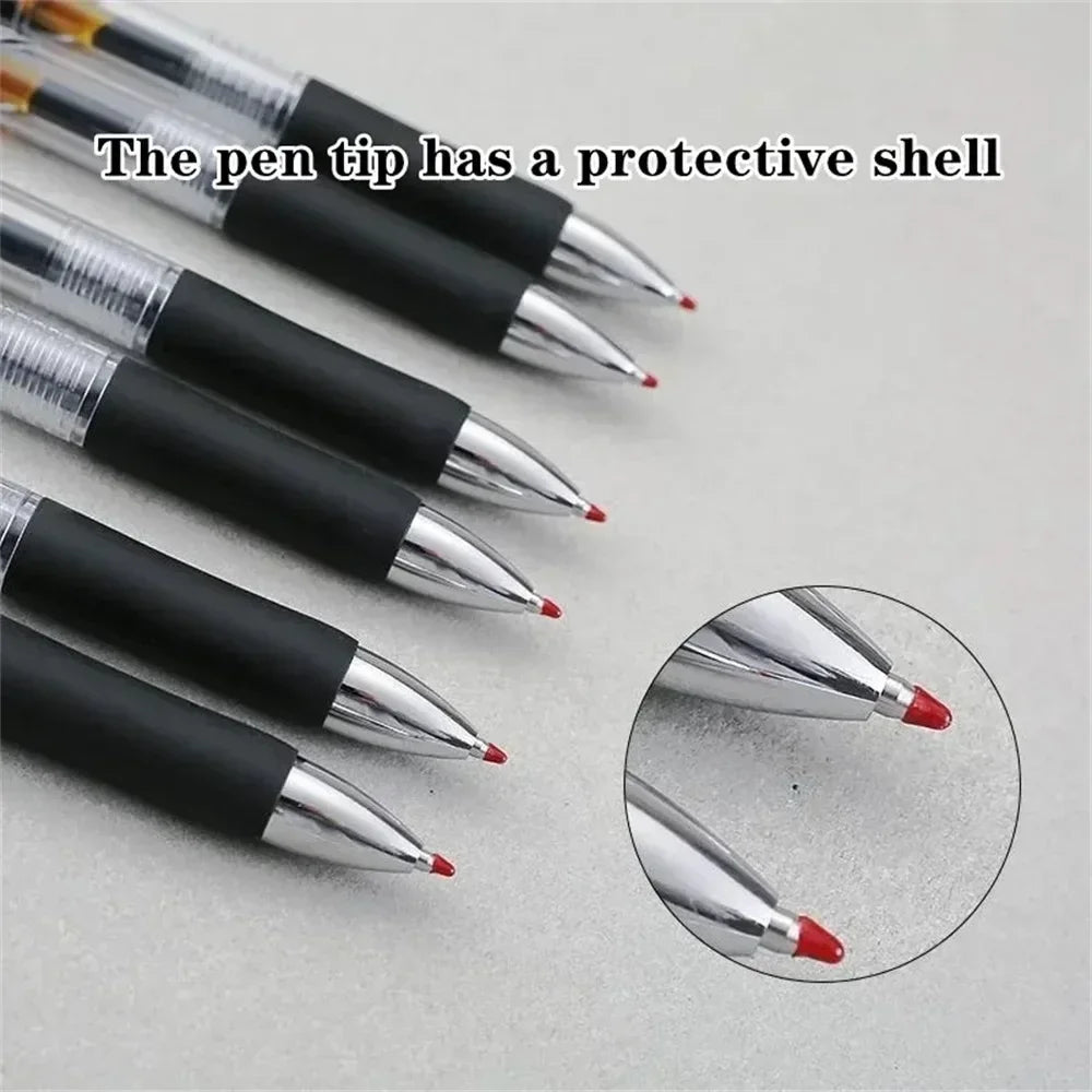 23 Pack Retractable Ballpoint Pen 0.5mm Large Capacity Black Red Blue Ink Replaceable Refills School Office Writing Stationery