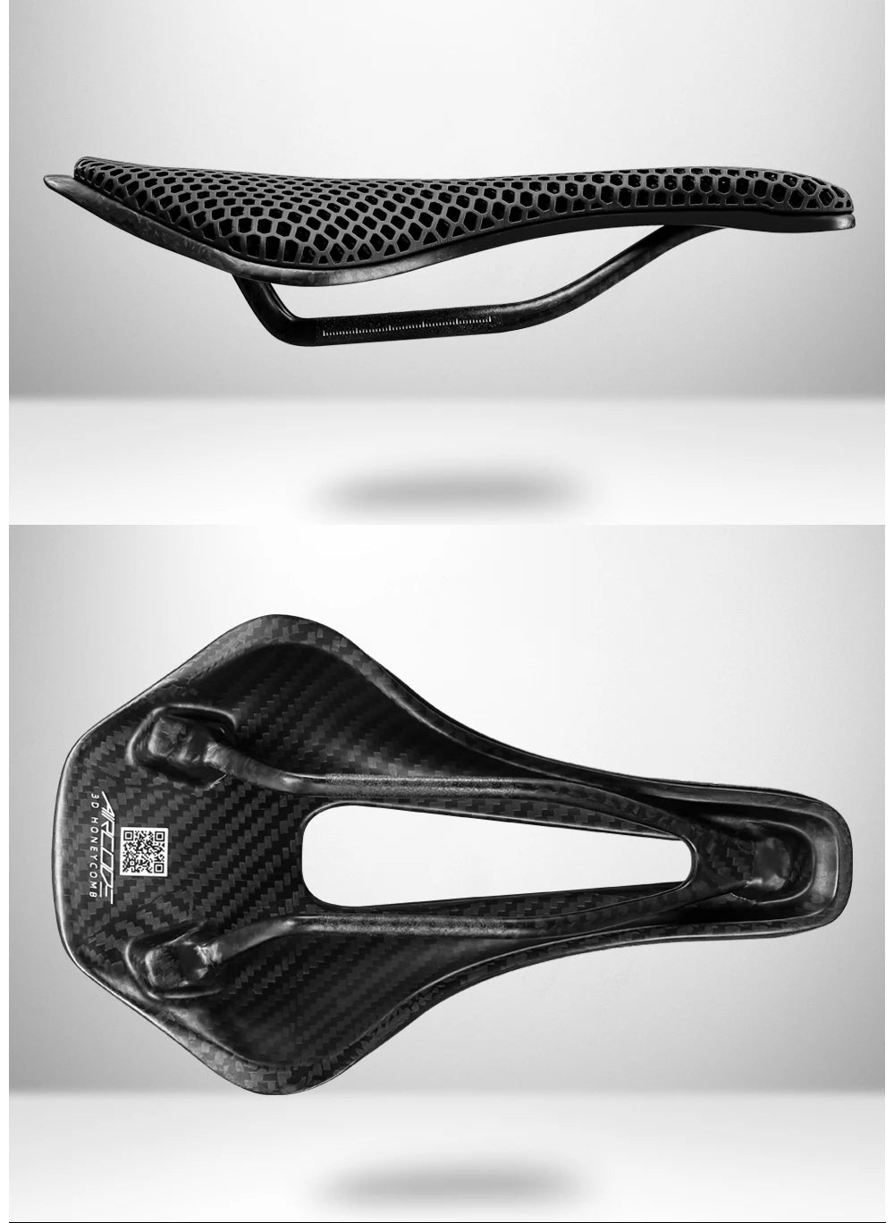 RYET 3D Printed Bike Saddle Ultralight Carbon Fiber Hollow Comfortable Breathable MTB Gravel Road Bicycle Cycling Seating Parts