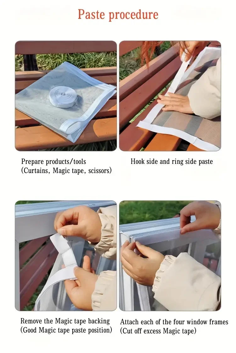 Summer mosquito proof door and window screens, available in various sizes (white)