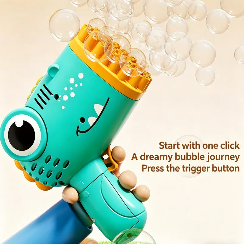 40 Hole Dinosaur Bubble Gun, 2-in-1 Electric Soap Water Bubble Machine, Summer Outdoor Interactive Desktop Game, Party Gift