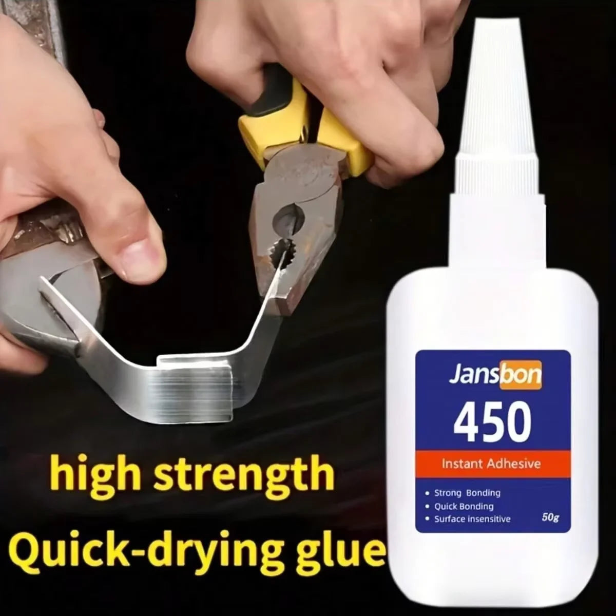 502 super strong quick-drying adhesive, professionally used for daily repair of toy plastics, is white, transparent and odorless