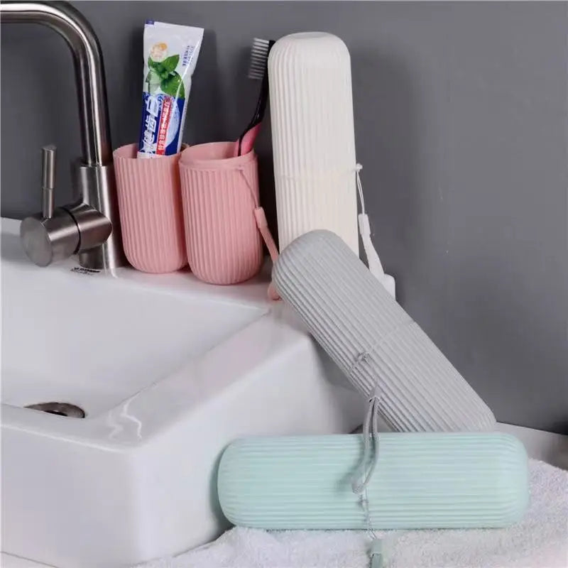 Portable Toothpaste Toothbrush Protect Holder Case Travel Camping Storage Box Organizer Travel Toiletries Storage Cup New Creat