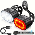 Rechargeable Bicycle Lights Bike Safety Warning Lamp Outdoor Waterproof Cycling Flashlight For Mountain And Road Bikes