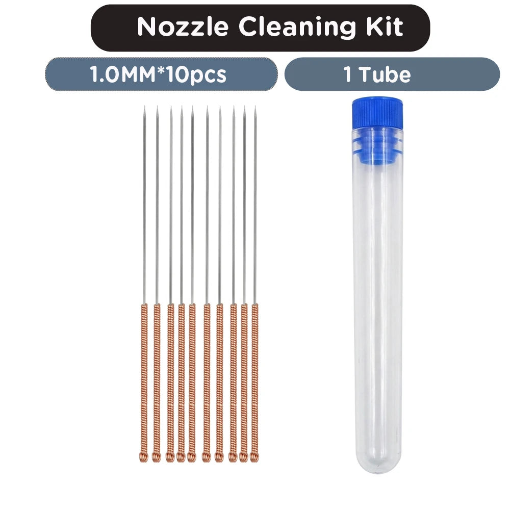 3D Printer Nozzle Cleaning Needles Kit Stainless Steel 0.15-1.0mm Needles Anti-Clog Cleaner Tool For Creality Ender Bambu Lab