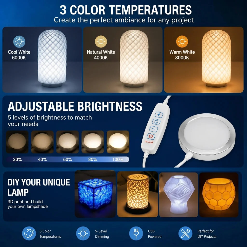 For Bambu Lab LED Lamp Kit 001 Adjustable Led Light Hardware Bambulab Parts DIY Model A1 Mini P1P P1S X1C 3D Printer Accessories