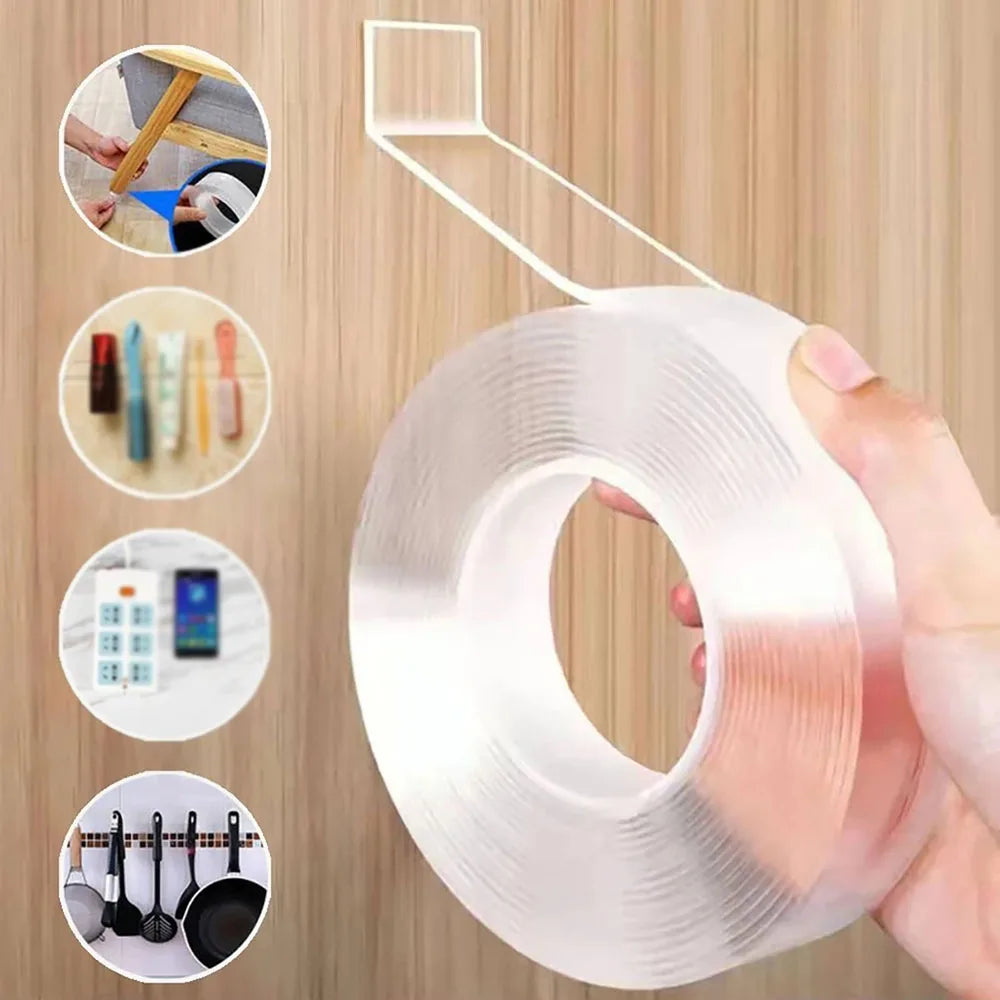 Super Strong Nano Double Sided Adhesive Tape Waterproof Transparent Traceless Tape  Reusable Decorative Office Tape Home Tools