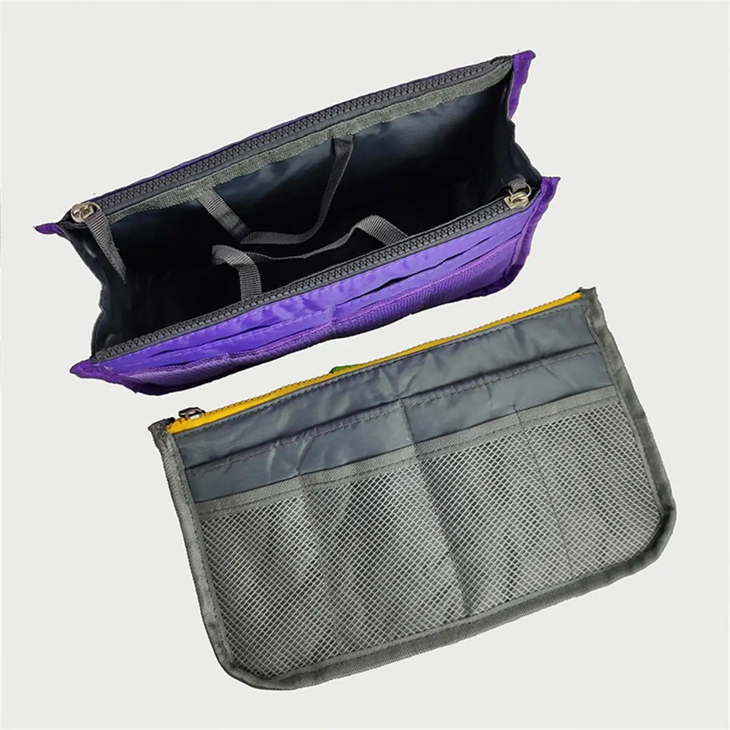 HOMEFISH Multi Pocket Portable Cosmetic Storage Bag, Large Capacity Double Zipper Travel Mommy Toiletry Bag