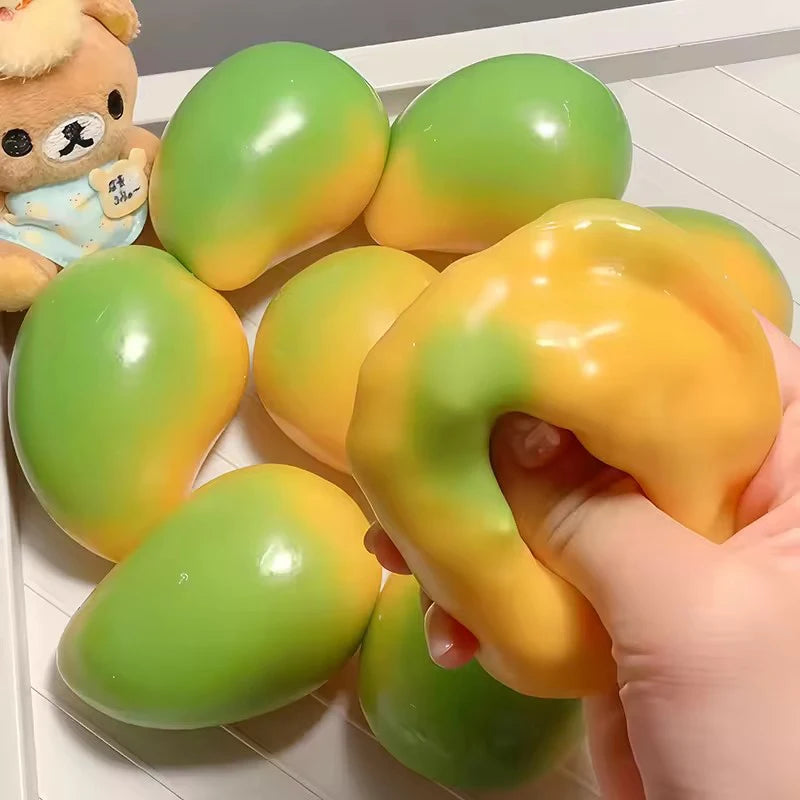 Color-Changing Mango Crunchy Squishy Stress Ball Stress Relief Toy Soft Homemade Squeeze Fidget Toys Adult Anti Stress Toys Gift