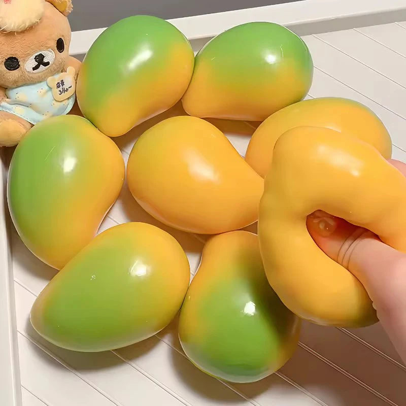 Color-Changing Mango Crunchy Squishy Stress Ball Stress Relief Toy Soft Homemade Squeeze Fidget Toys Adult Anti Stress Toys Gift