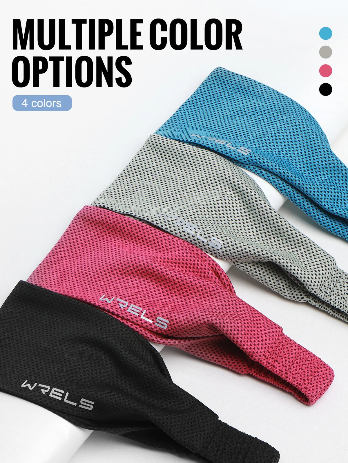 WRELS Sport Headband Sweatband Running Hair Band Yoga Fitness Gym Workout Mesh Breathable Moisture Wicking Anti Slip Hairband