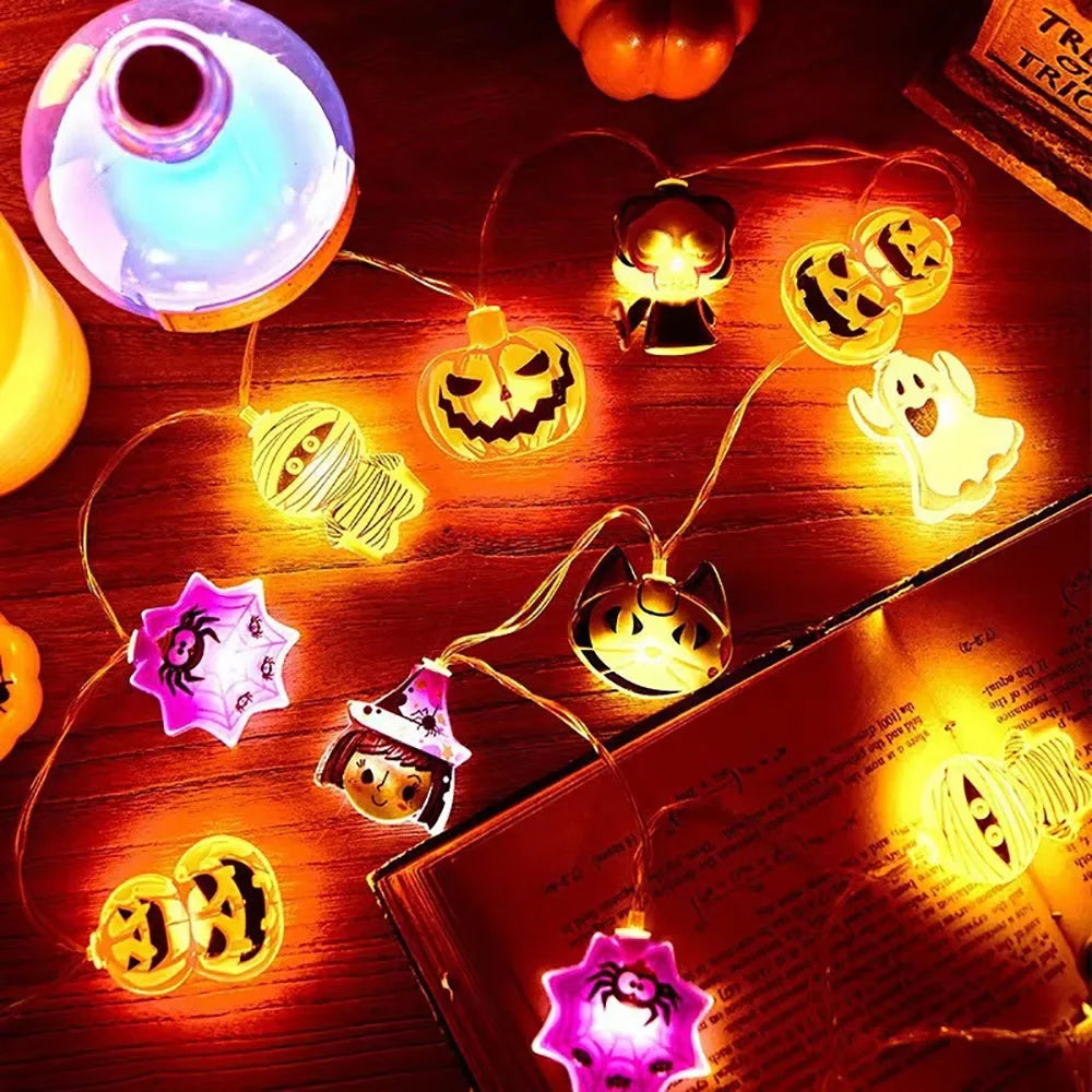🎃 Luces LED Decorativas de Halloween con Calabazas y Fantasmas 👻✨