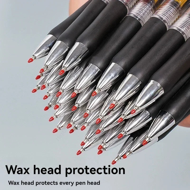 23 Pack Retractable Ballpoint Pen 0.5mm Large Capacity Black Red Blue Ink Replaceable Refills School Office Writing Stationery