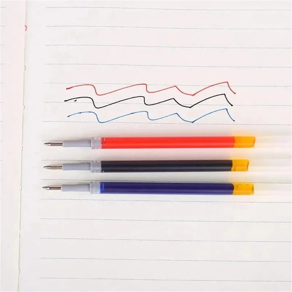 23 Pack Retractable Ballpoint Pen 0.5mm Large Capacity Black Red Blue Ink Replaceable Refills School Office Writing Stationery