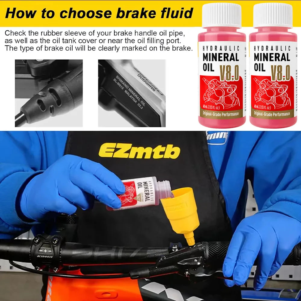 Bicycle Brake Oil Bleed Kit Brake Mineral Oil 60ML MTB Road Bike Hydraulic Disc Brake Oil Bleed Kit For SHIMANO TEKTRO SRAM NUTT