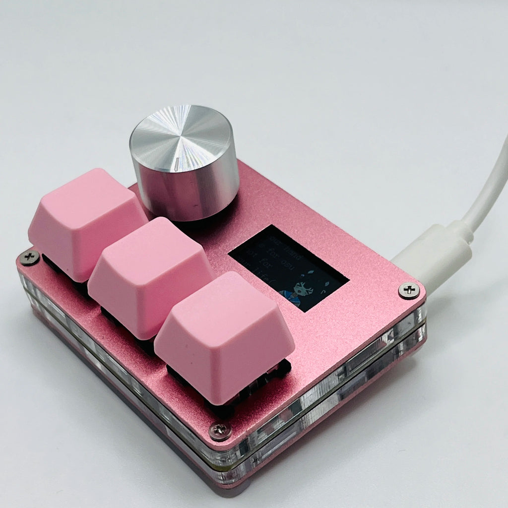 O3C SayoDevice OSU O3C Rapid Trigger Hall Switches Magnetic Pink Switches Keyboard With Knob Screen Copy Paste Shotcut