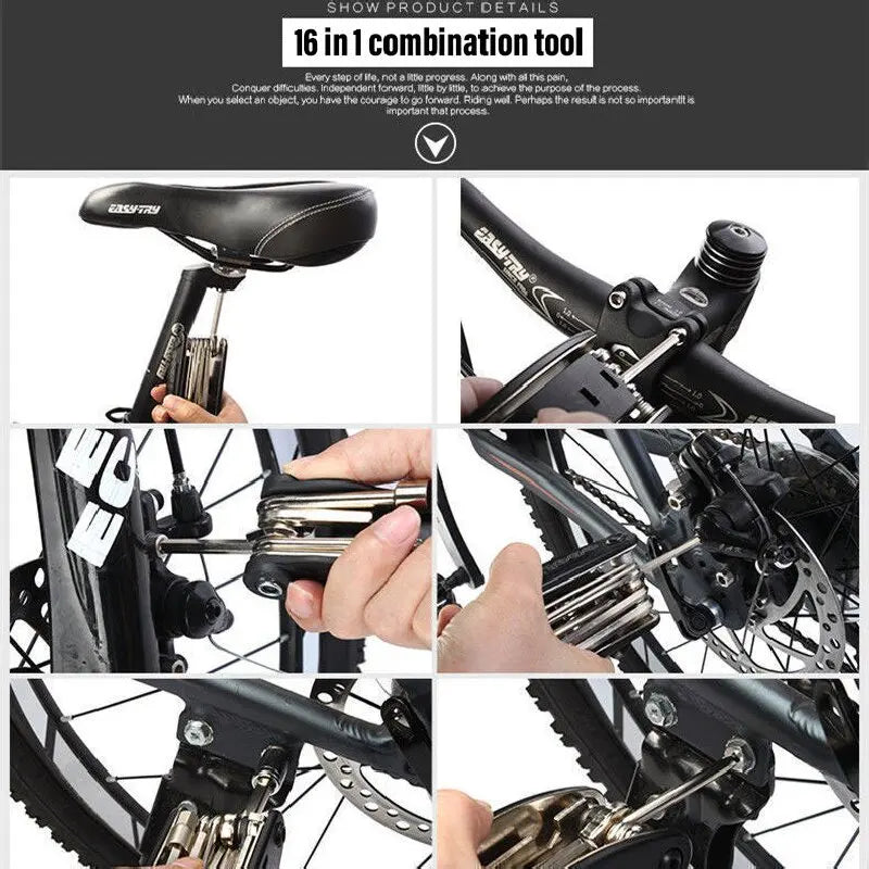Bicycle Multi-functional Repair Tool 16 in 1 Bike Multi Repair Tools Kit Hex Spoke Wrench Screwdriver for Road Bike Accessories