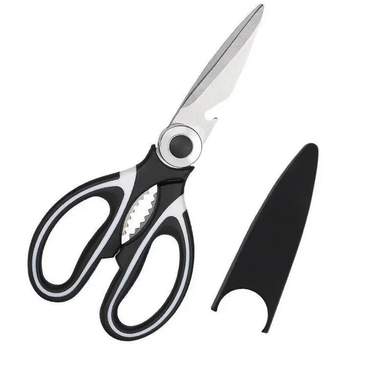 Multipurpose Stainless Steel Kitchen Scissors Heavy Duty Dishwasher Safe for Cutting Meat Poultry Fish and Opening Bottles