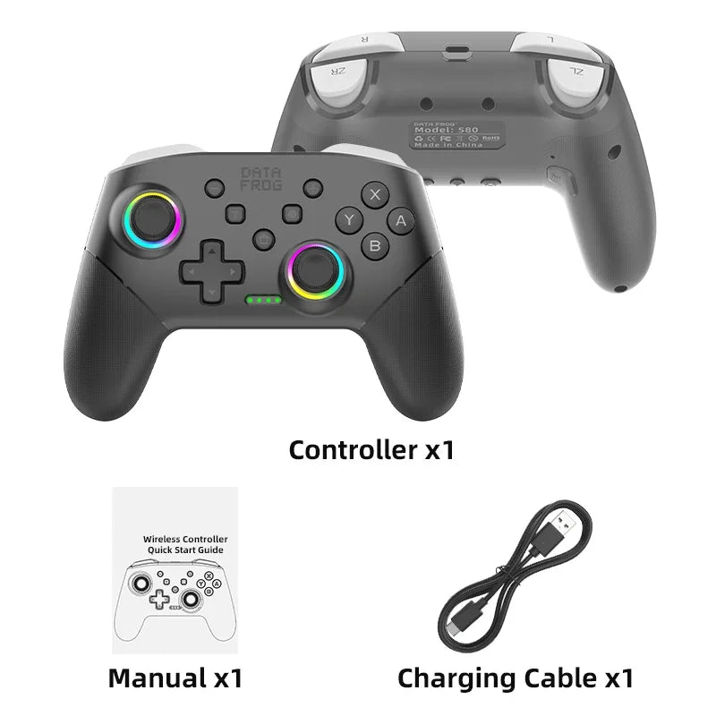 🎮 Control Inalámbrico DATA FROG RGB para Nintendo Switch y PC 🕹️