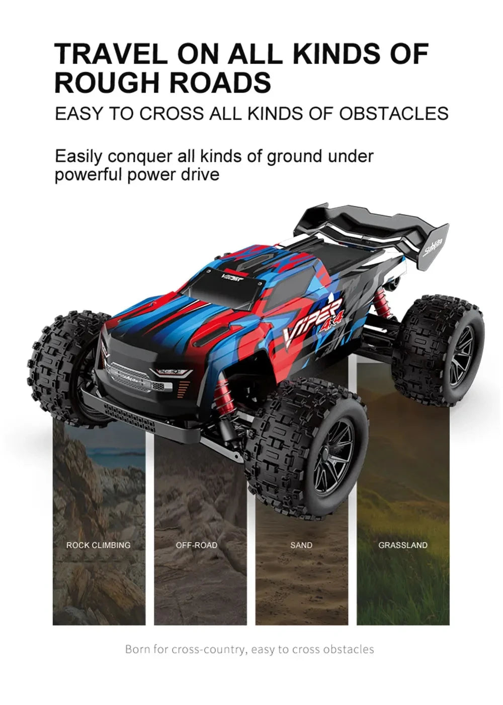 50KM/H RC Car With LED Lights 2.4G Radio Remote Control Cars Buggy Off-Road Control Trucks Boys Toy for Children VS WLtoy 144001