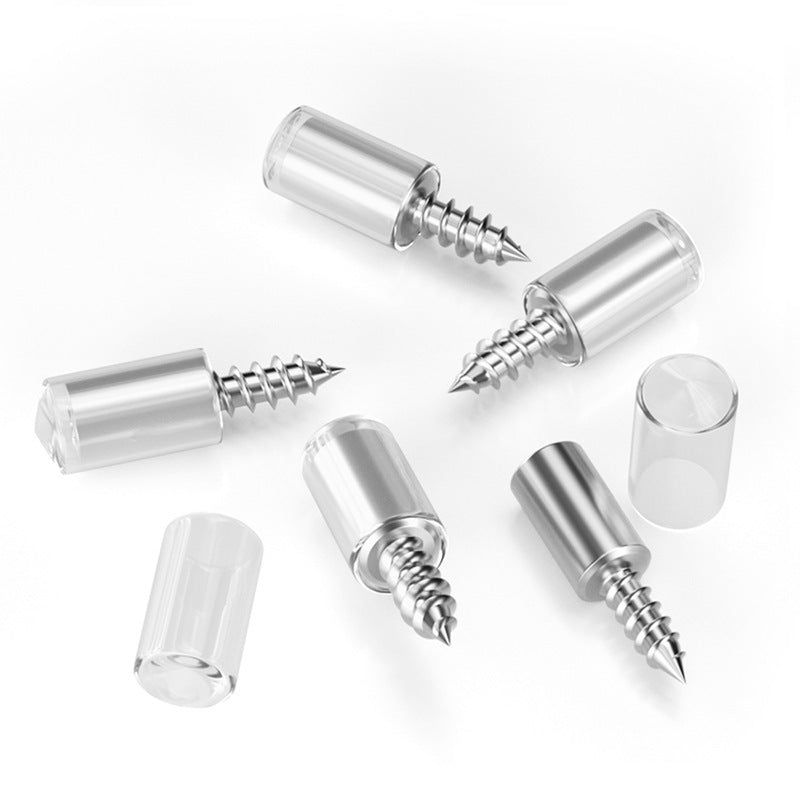 1/16Set with Rubber Sleeve Laminate Cross Self-tapping Screw Support  Wardrobe Cabinet Glass Hard Nonslip Partition Nail