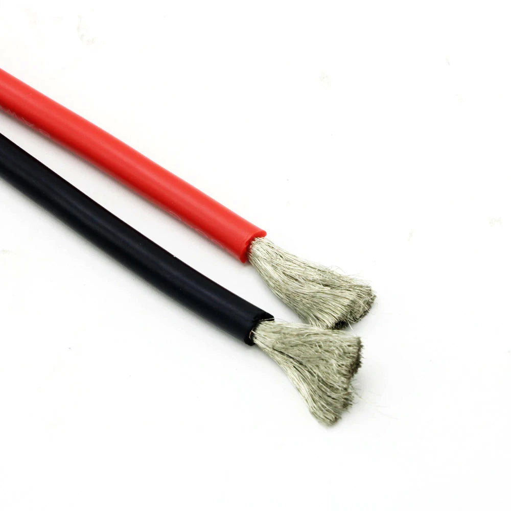 Silicon Wire 8 10 12 14 16 18 20 22AWG Heatproof Soft Silicone Silica Gel Wire Cable (1meter Red+1meter Black) )