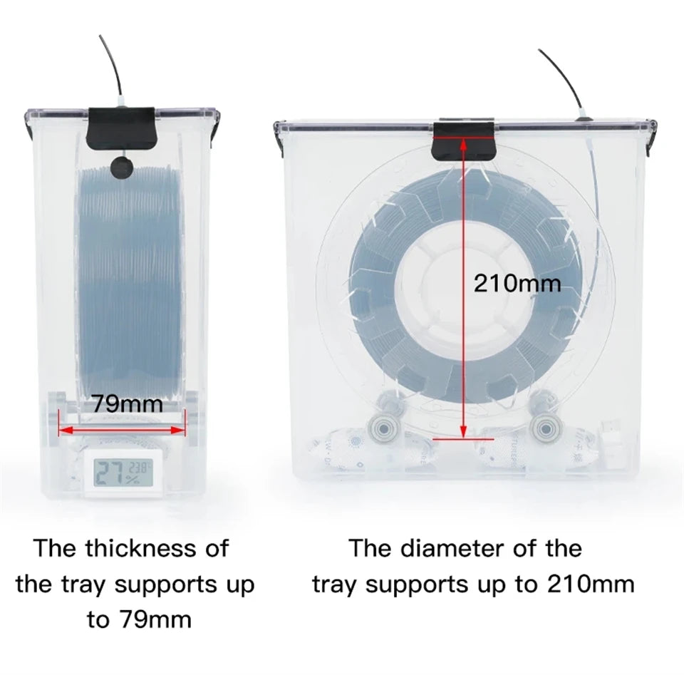 3D Printer Parts Filament Dryer Box Airtight And Moisture-Resistant Real-Time Monitoring for 3D Printer Tools Storage Box Holder