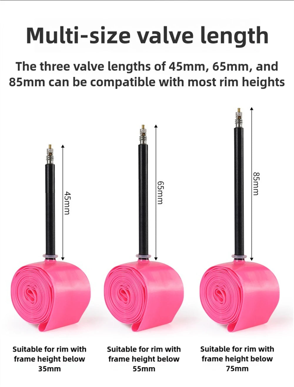 NPY 1Pcs Ultralight 28g Bike TPU Inner Tube 700X18 25 28 32 Road Bicycle TPU Material Tire 45mm/65mm/85mm Length French Valve