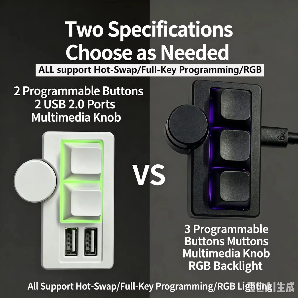 Hot-Swappable RGB Gaming Wired Mini Keyboard USB Portable Multi-Combination/Multi-Media Office/Gaming Custom Shortcut Keyboard