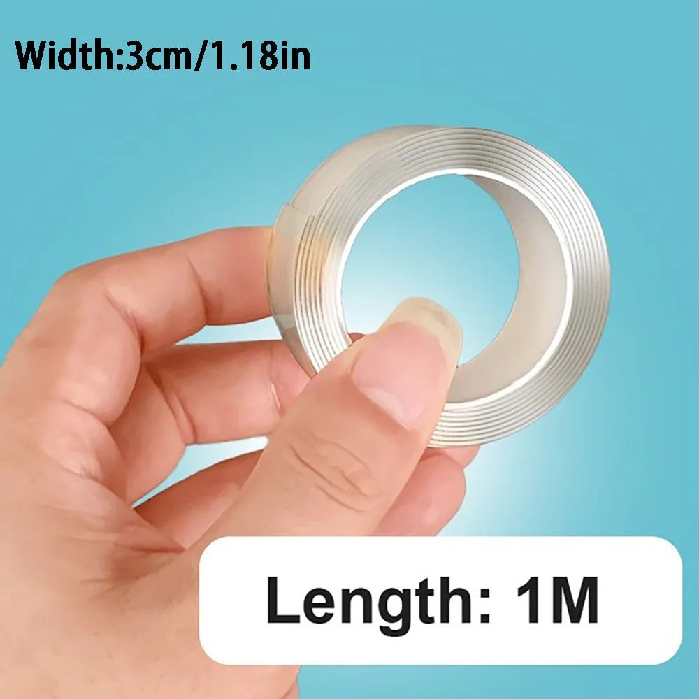 Super Strong Nano Double Sided Adhesive Tape Waterproof Transparent Traceless Tape  Reusable Decorative Office Tape Home Tools
