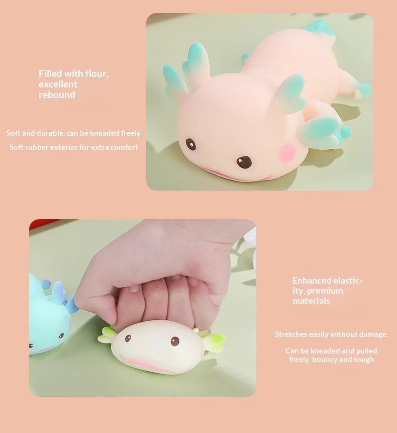 Unbranded Axolotl Squishy Stress Relief Toy Slow Rebound Squeeze Fidget Decompression Toy For Adults Office Desktop Relaxation