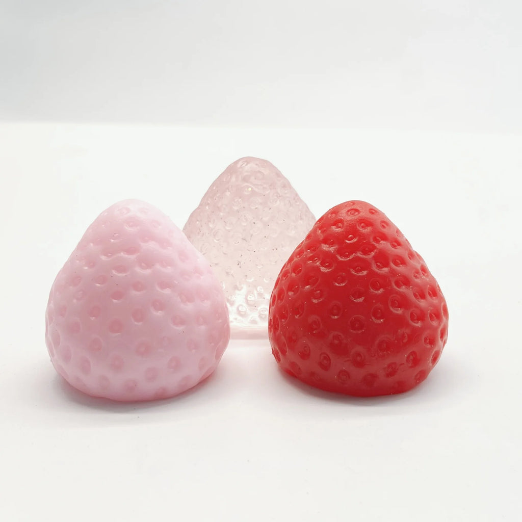 Strawberry Crunchy Squishy Stress Ball Toy Building Block Filling Handmade Crispy Fidget Ball ASMR Sensory Stress Relief Toy