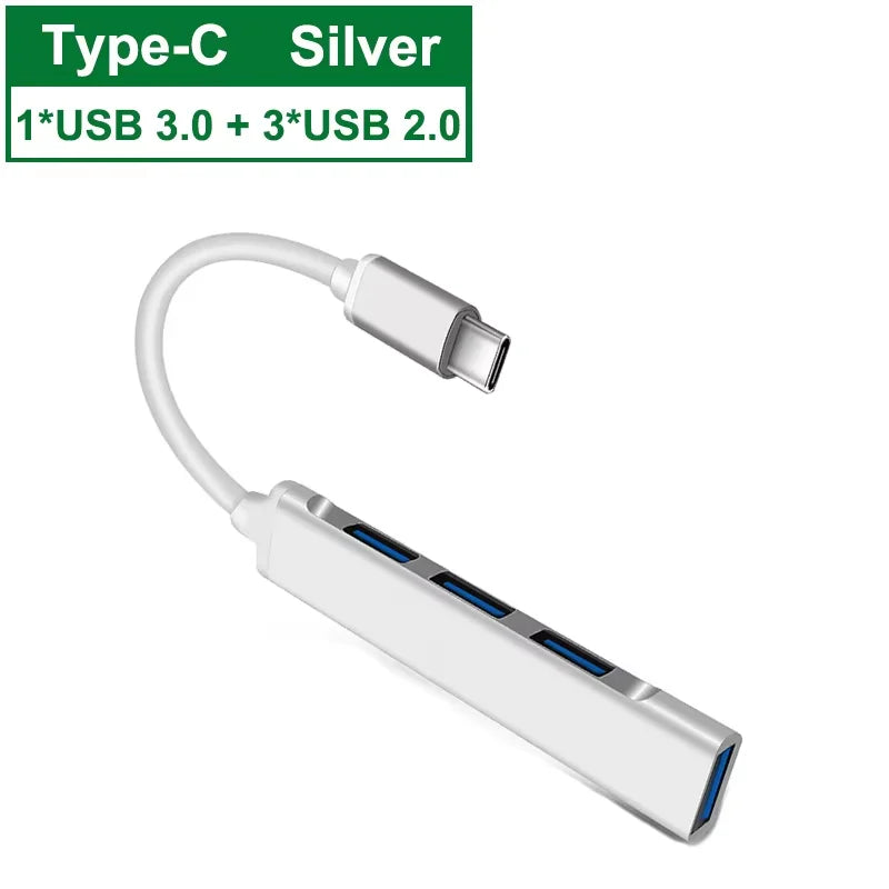 USB C HUB 3.0 Type C Extender 4 Port Splitter Adapter OTG Docking Station