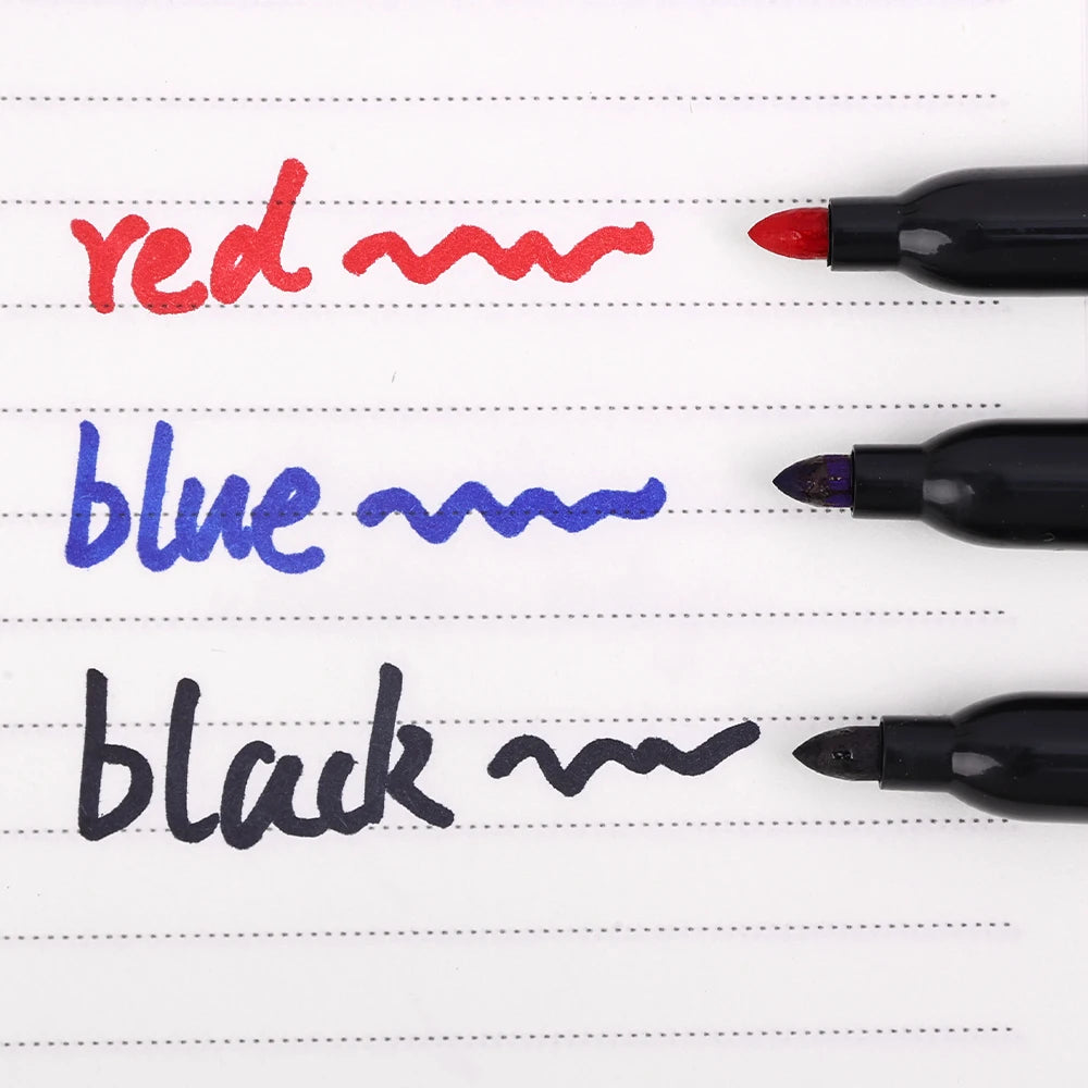 Permanent Marker Pen Drawing Markers Black Blue Red Waterproof Ink Sketch Pens Stationery Art School Supplies For Glass Metal