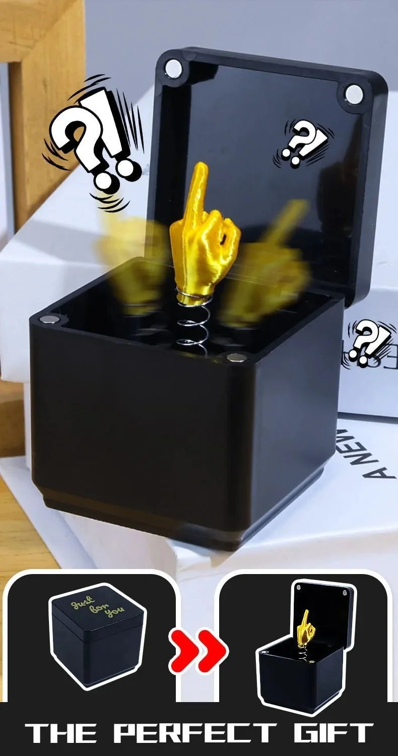 Funny Surprise Gift Middle Finger InBox Creative 3d Printing Middle Finger Gift Boxs Family Game Gift Funny Toy Party Gifts Box