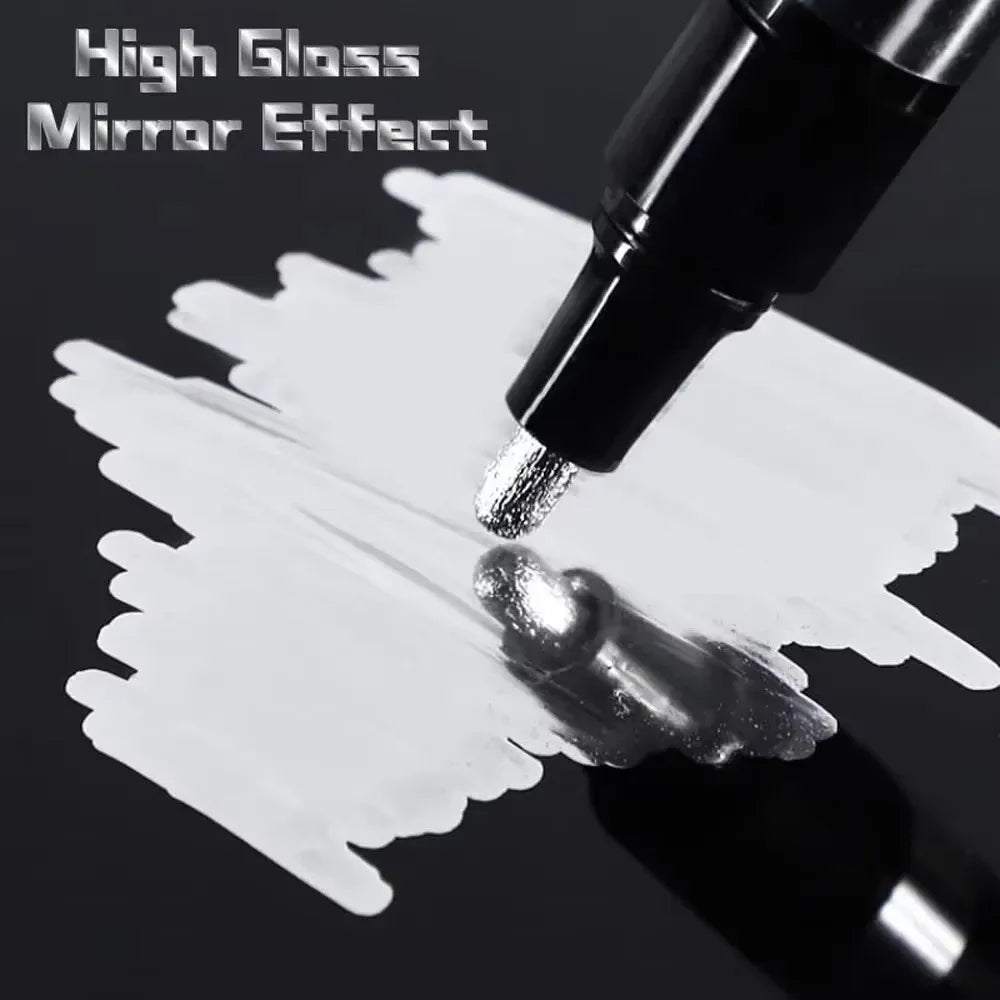 1/3/5/12pcs Chrome Mirror Marker Pen Set Waterproof Ink DIY Reflective Paint Pen Gold Silver Marker Model Painting Art Marker