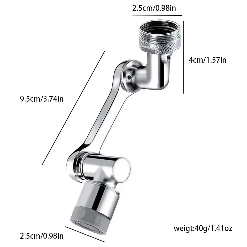 1080° Rotatable Extension Faucet Sprayer Head 2 Spray Modes Universal Bathroom Tap Extend Adapter Aerator