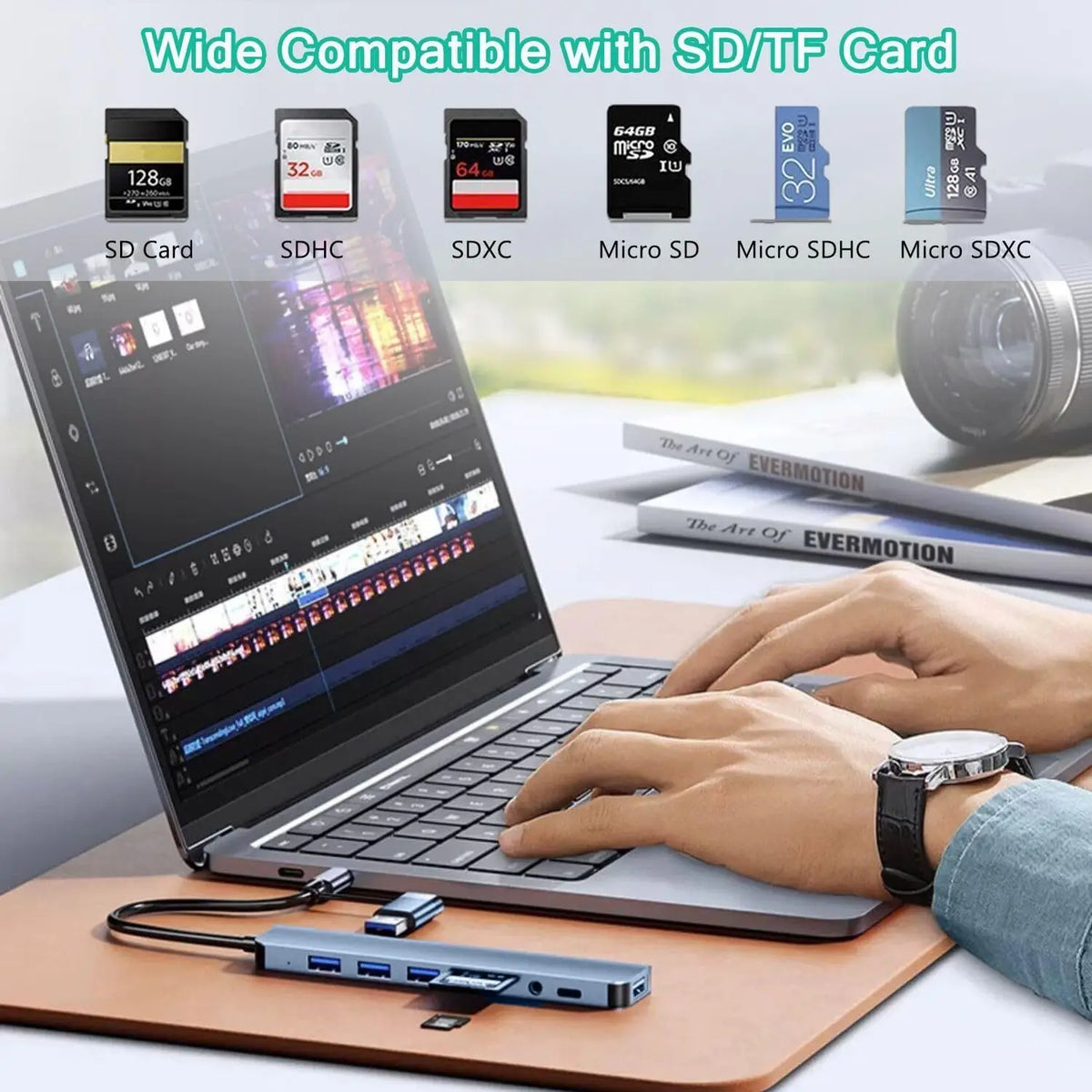 4-Port Multi Branch USB 3.0 Hub USB Hub C-Type Docking Station Adapter OTG C-Type Hub Suitable for PC USB 2.0 Huawei Macbook Pro