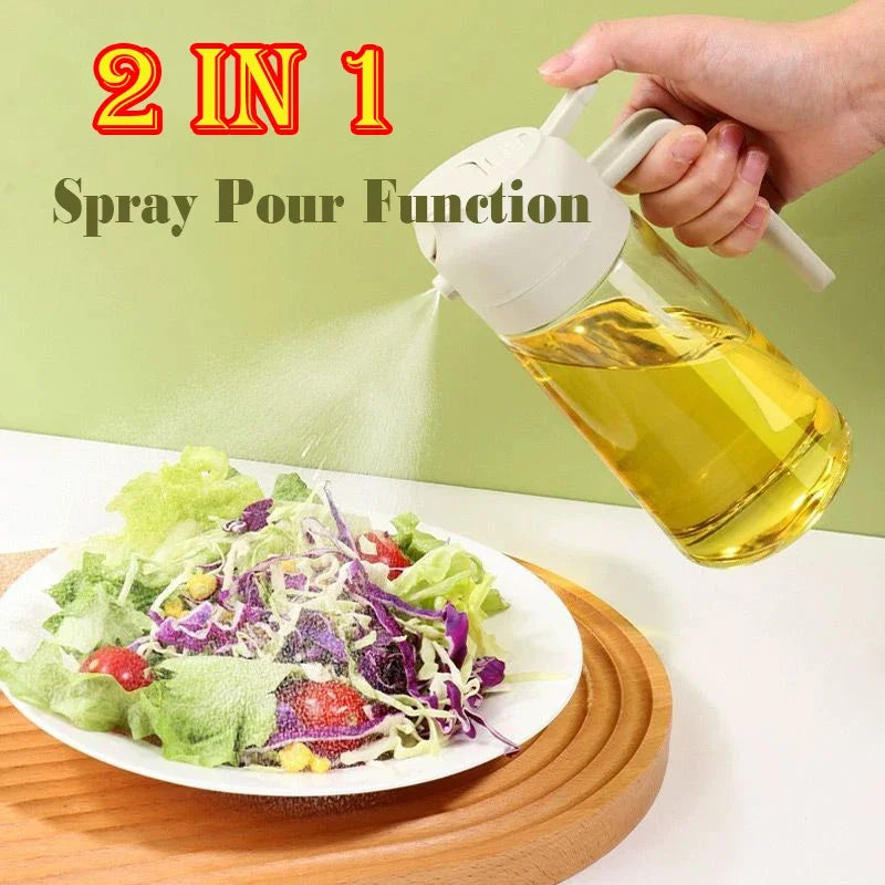 2in1 Kitchen Spray Oil Dispenser Oil Sprayer Polisher Or Only Brush Spray for Air Fryer Salad Grilling Roasting Cooking Kitchen
