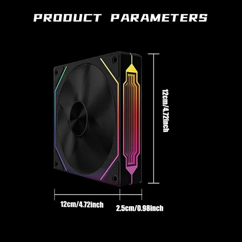 PRISM 4PRO Computer Case Fan 12cm ARGB 4 Pin Quiet Cooling Fan 12V Large Air Volume 800-1600RPM