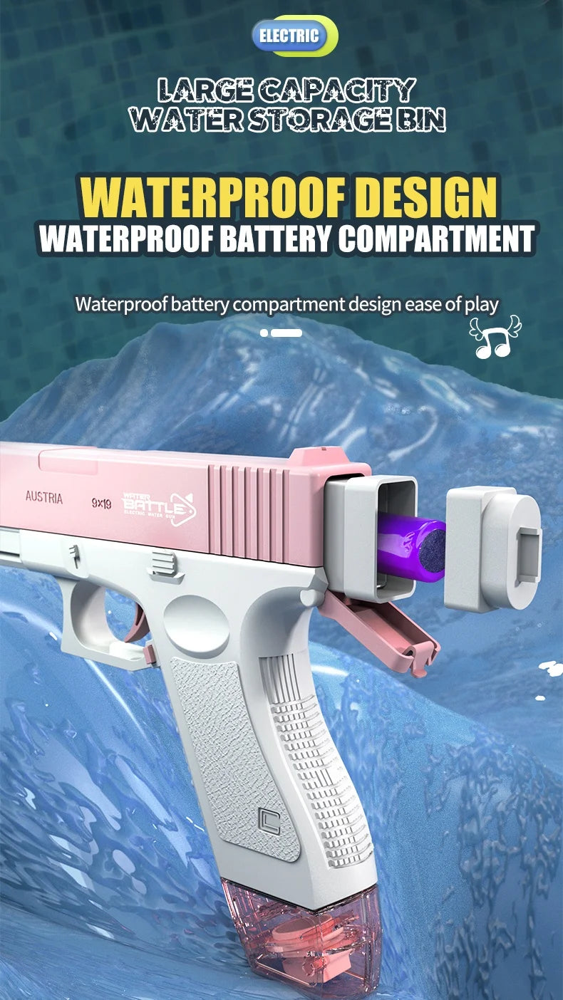 Electric Water Gun Rechargeable Automatic & Manual Spray Gun Capacity Range Up to 32 FT Range for Adults & Kids