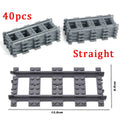 City Trains Flexible Tracks Forked Straight Curved Soft Rails Track Switch Building Block Bricks Kids DIY High-tech Creative Toy