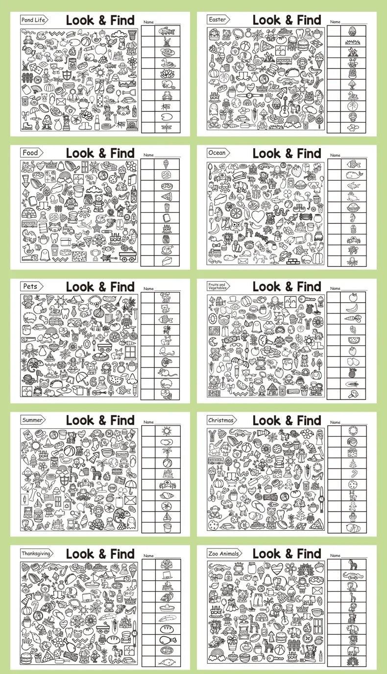 32 Pages Children's Find Items Coloring & Drawing Book Fun Concentration & Attention Exercise Early Education Activity Book