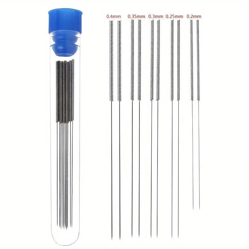 3D Printer Nozzle Cleaning Kit 0.2/0.25/0.3/0.35/0.4mm Stainless Steel Nozzle Cleaning Needles Cleaner For Car Wiper Gas Stoves