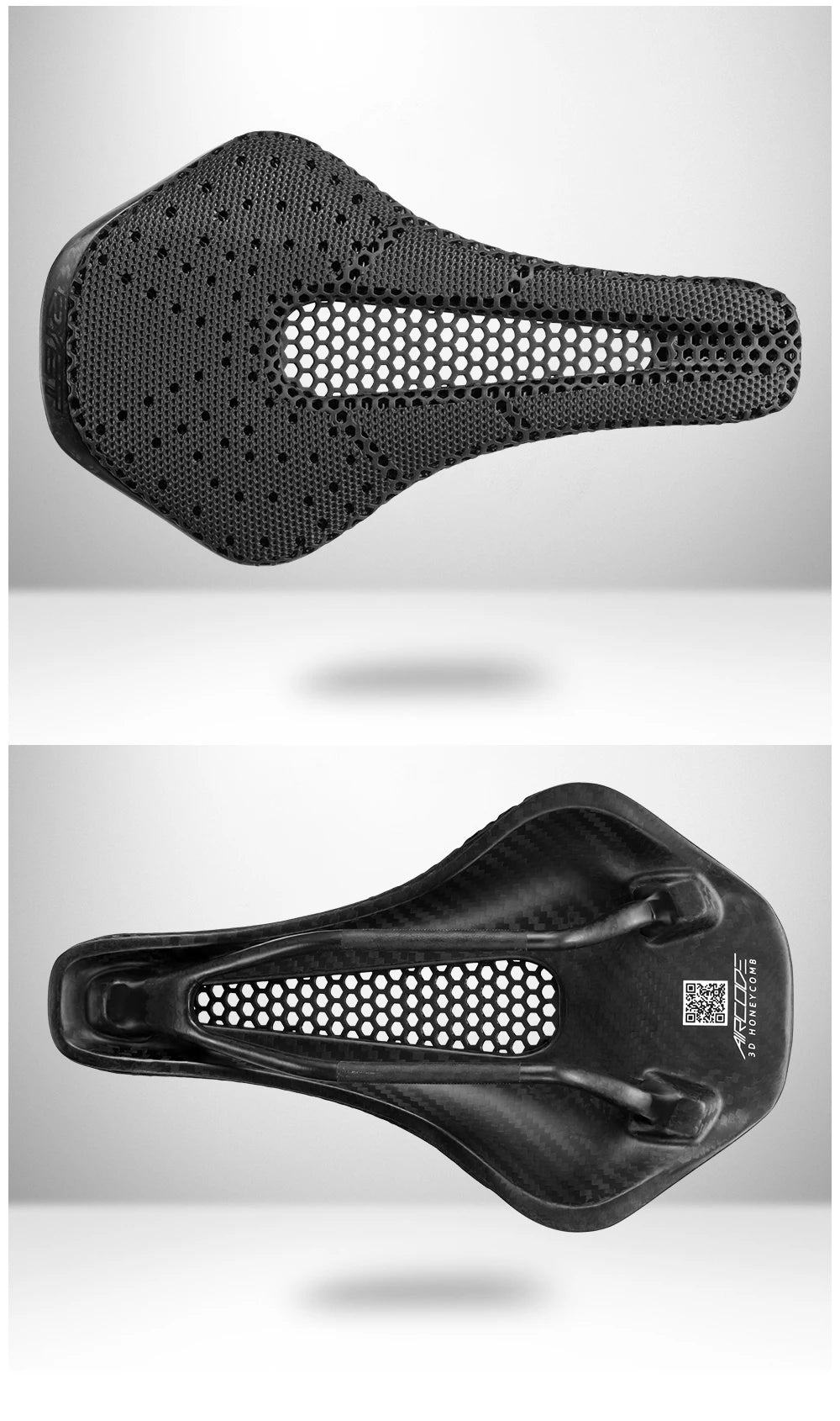 RYET 3D Printed Bike Saddle Ultralight Carbon Fiber Hollow Comfortable Breathable MTB Gravel Road Bicycle Cycling Seating Parts