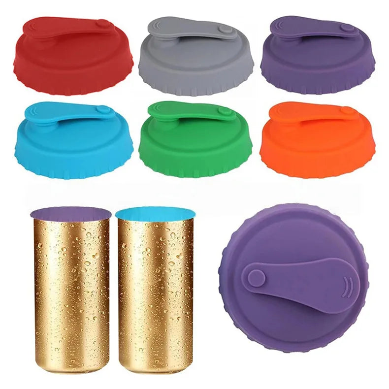 The New Best-selling Silicone LIDS for Cans, Soda Cans, Cups, Cola Seals and Beer Bottles Are Reusable and Easy To Use