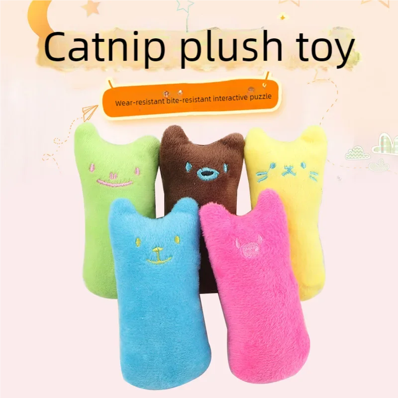 Teeth Grinding Catnip Toys Funny Interactive Plush Cat Toy Pet Kitten Chewing Vocal Toy Claws Thumb Bite Cat Mint For Cats