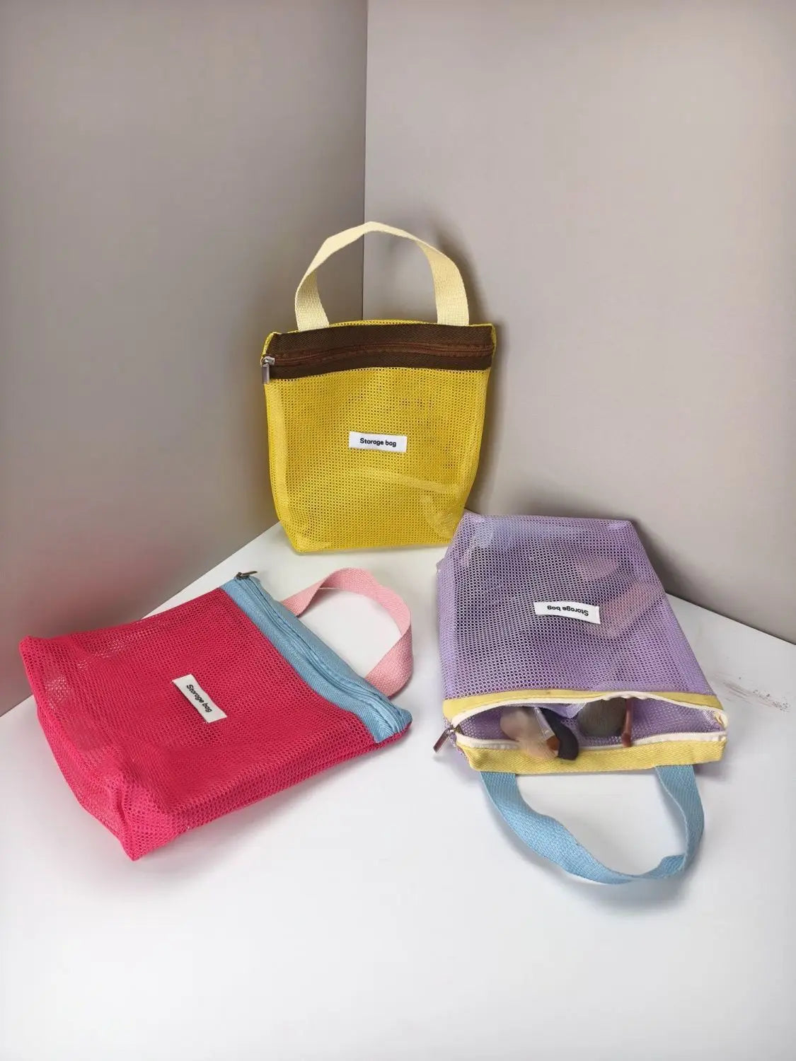 💄👜 Bolsa Cosmética Plegable de Malla para Maquillaje y Viaje 🌈✨
