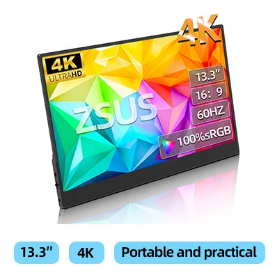 ZSUS 2160*1440  14-inch 2K Portable Monitor 60HZ For Laptop XBox PS4 / 5 Switch TV Box Cell Phone PC Extension  Mobile